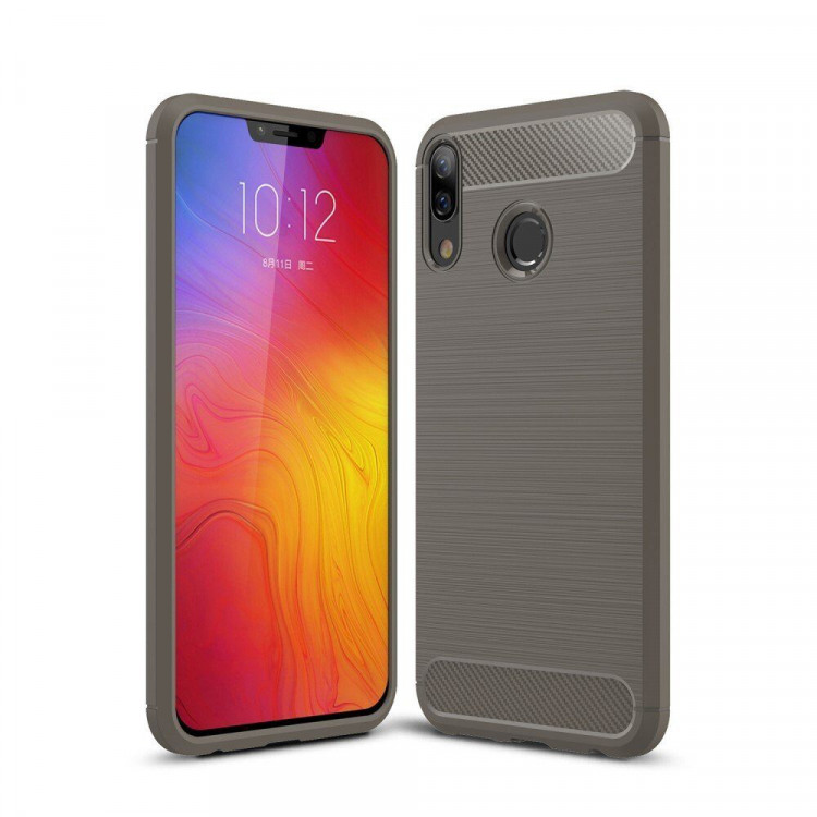 Чехол-накладка Carbon Fibre для Lenovo Z5 (серый)