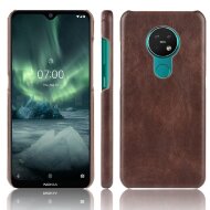 Кожаная накладка-чехол для Nokia 7.2 / Nokia 6.2 (коричневый) Кожаная накладка-чехол для Nokia 7.2 / Nokia 6.2 (коричневый)
