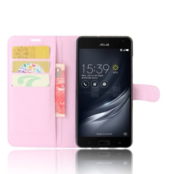 Чехол с визитницей для ASUS Zenfone AR ZS571KL (розовый) Чехол с визитницей для ASUS Zenfone AR ZS571KL (розовый)