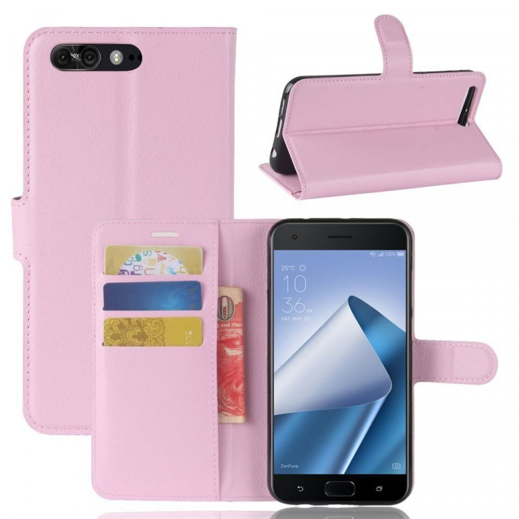Чехол с визитницей для Asus ZenFone 4 Pro ZS551KL (розовый)