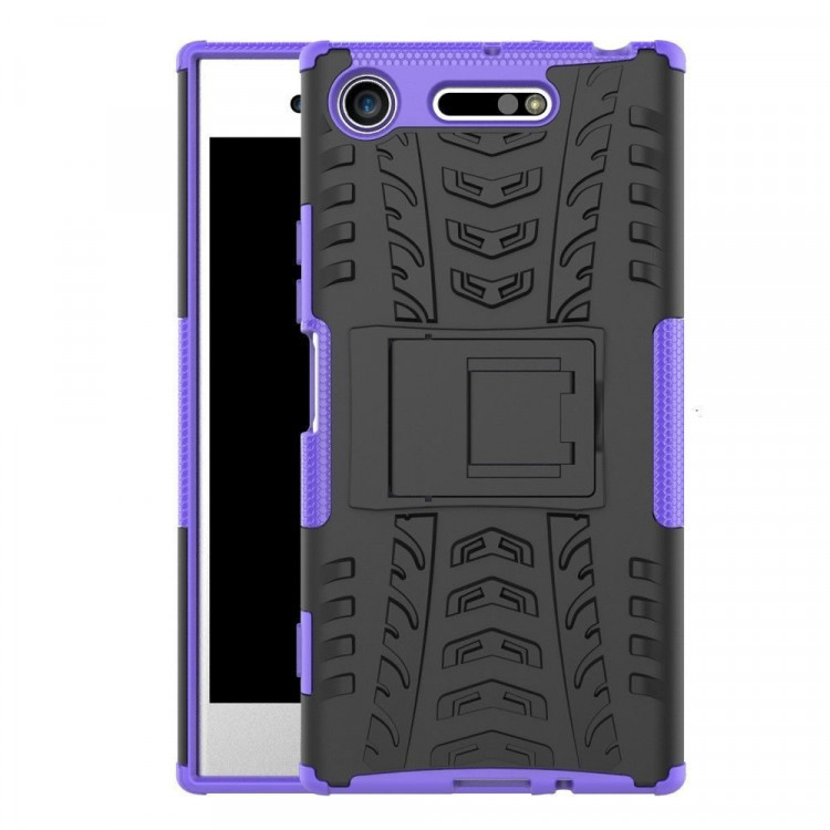 Чехол Hybrid Armor для Sony Xperia XZ1 (черный + фиолетовый)