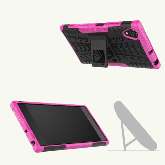 Чехол Hybrid Armor для Sony Xperia XA1 Plus (черный + розовый)