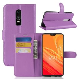Чехол с визитницей для OnePlus 6 (фиолетовый)