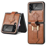 Кожаный чехол для Samsung Galaxy Z Flip 3 (коричневый)