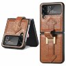 Кожаный чехол для Samsung Galaxy Z Flip 3 (коричневый)