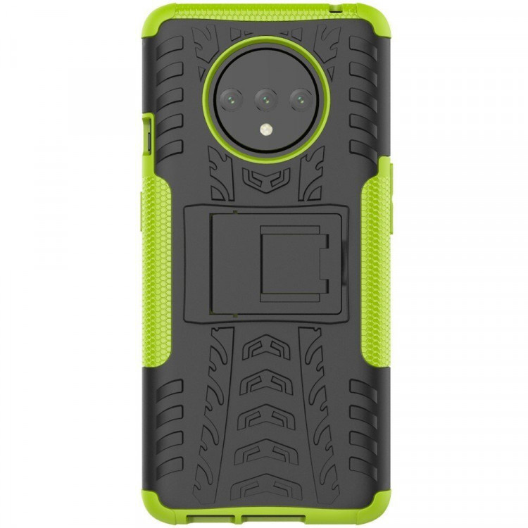 Чехол Hybrid Armor для OnePlus 7T (черный + зеленый)