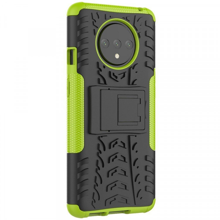 Чехол Hybrid Armor для OnePlus 7T (черный + зеленый)