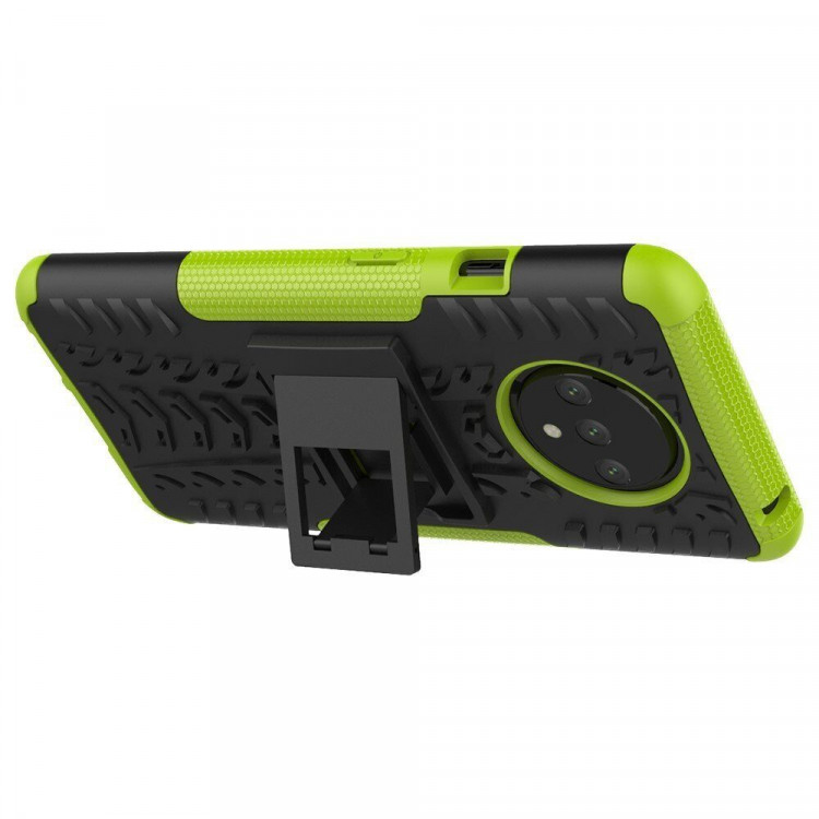 Чехол Hybrid Armor для OnePlus 7T (черный + зеленый)