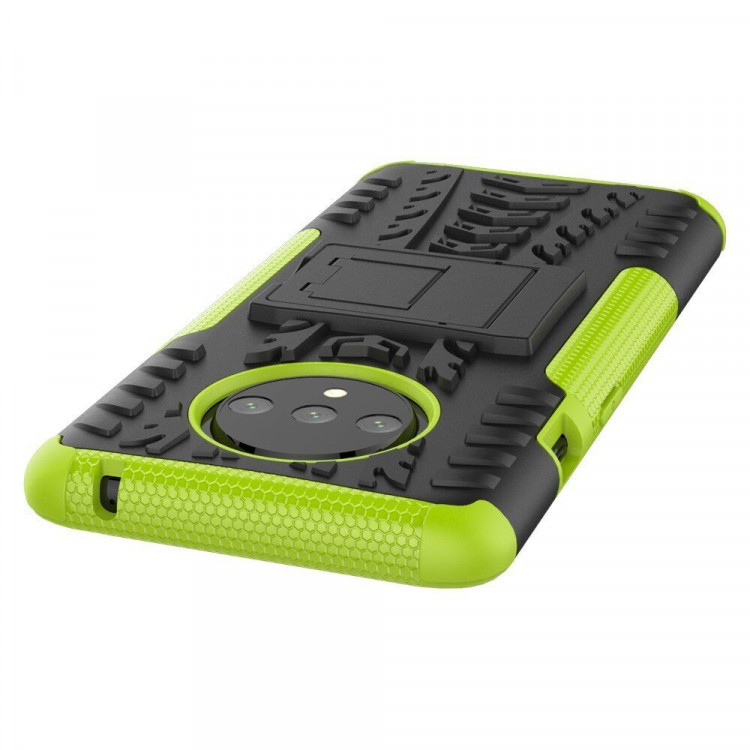 Чехол Hybrid Armor для OnePlus 7T (черный + зеленый)