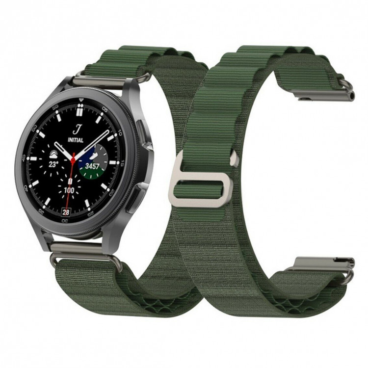 Ремешок Альпийская петля для часов 22мм (темно-зеленый)