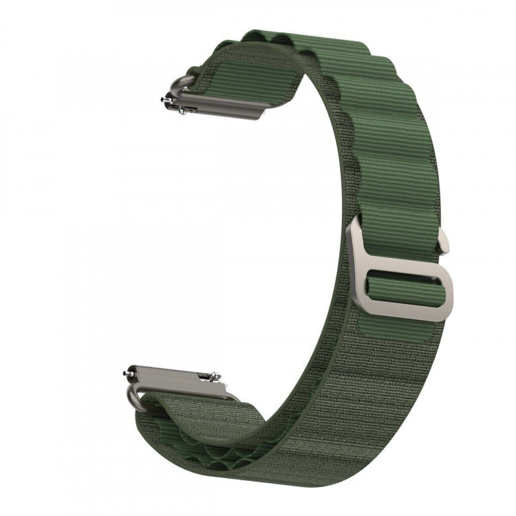 Ремешок Альпийская петля для часов 22мм (темно-зеленый)