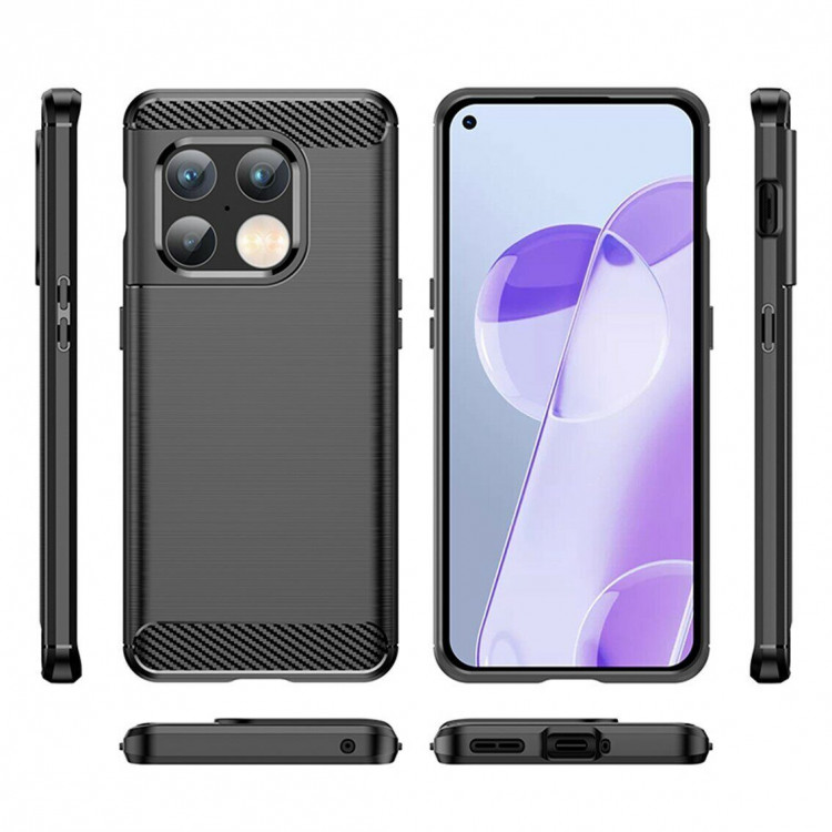 Чехол-накладка Carbon Fibre для OnePlus 10 Pro (красный)