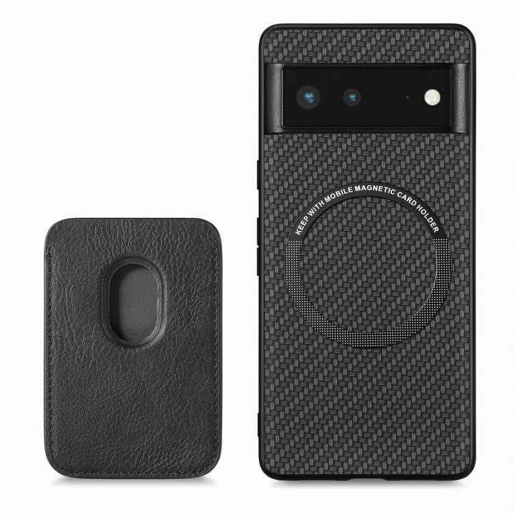 Чехол с магнитным держателем карт для Google Pixel 6 Pro (черный)