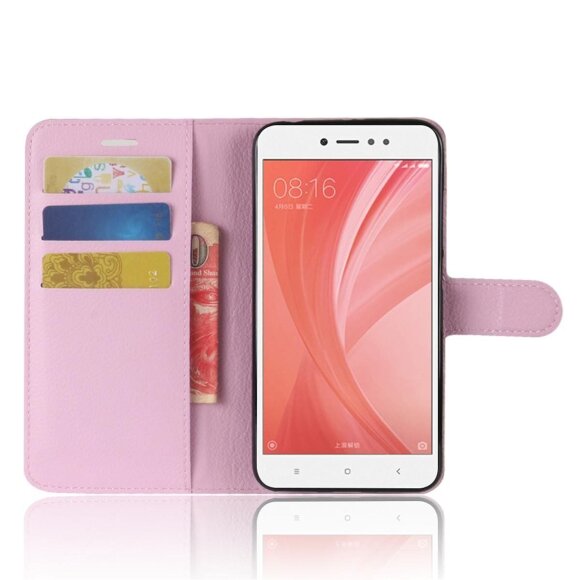Чехол с визитницей для Xiaomi Redmi Note 5A / 5A Prime (розовый)