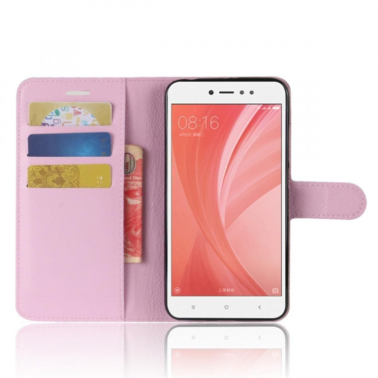 Чехол с визитницей для Xiaomi Redmi Note 5A / 5A Prime (розовый)