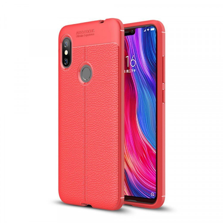 Чехол-накладка Litchi Grain для Xiaomi Redmi Note 6 Pro (красный)
