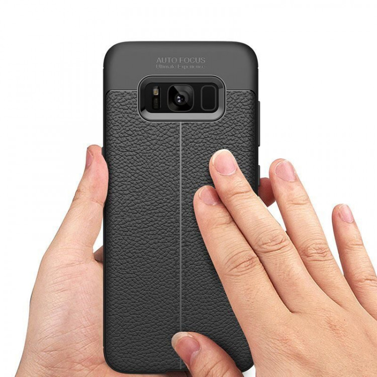 Чехол-накладка Litchi Grain для Samsung Galaxy S8 (черный)