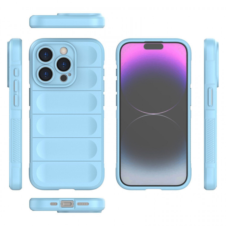 Чехол Magic Shield для iPhone 15 Pro (голубой)