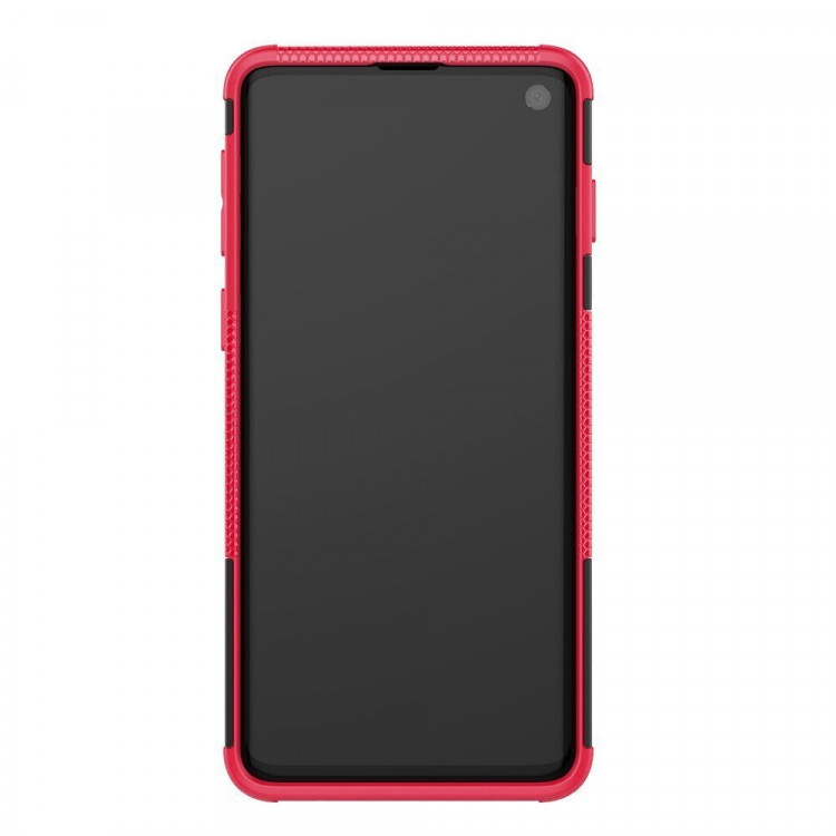 Чехол Hybrid Armor для Samsung Galaxy S10+ (Plus) (черный + розовый)