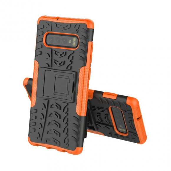 Чехол Hybrid Armor для Samsung Galaxy S10 (черный + оранжевый) Чехол Hybrid Armor для Samsung Galaxy S10 (черный + оранжевый)