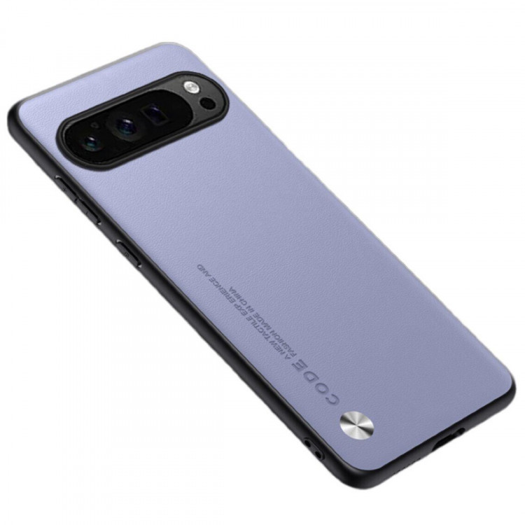 Чехол из искусственной кожи для Google Pixel 9, Pixel 9 Pro (светло-фиолетовый)