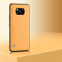 Чехол из искусственной кожи для Xiaomi Poco X3 NFC / Poco X3 / Poco X3 Pro (желтый)