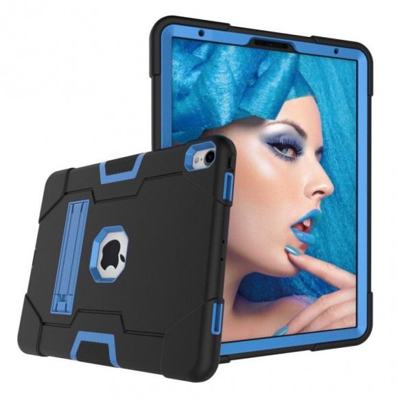 Гибридный TPU чехол для Apple iPad Pro 11 (2018) / iPad Air 4 / iPad Air (2020) (черный + голубой) Гибридный TPU чехол для Apple iPad Pro 11 (2018) / iPad Air 4 / iPad Air (2020) (черный + голубой)
