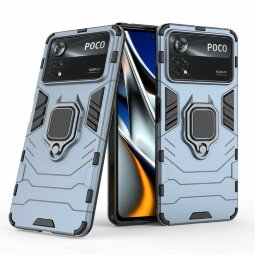 Чехол Armor Ring Holder для Xiaomi Poco X4 Pro 5G (темно-синий)