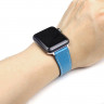 Кожаный ремешок для Apple Watch 42 и 44мм (голубой)