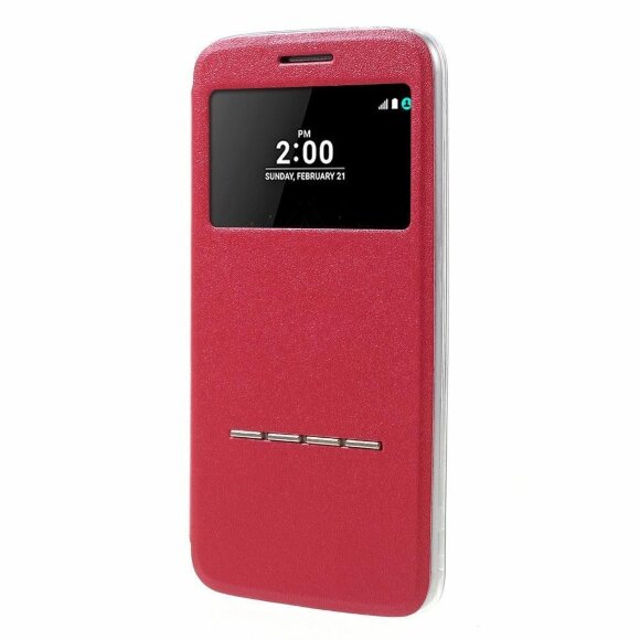 Чехол с окном для LG G5 / LG G5 se (красный) Чехол с окном для LG G5 / LG G5 se (красный)