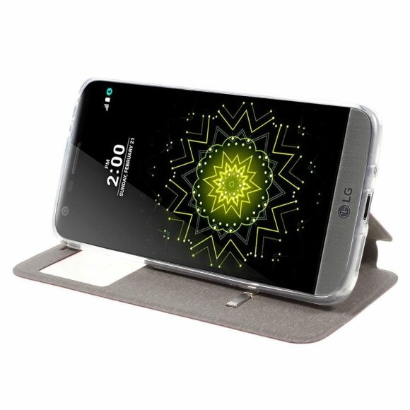 Чехол с окном для LG G5 / LG G5 se (красный) Чехол с окном для LG G5 / LG G5 se (красный)