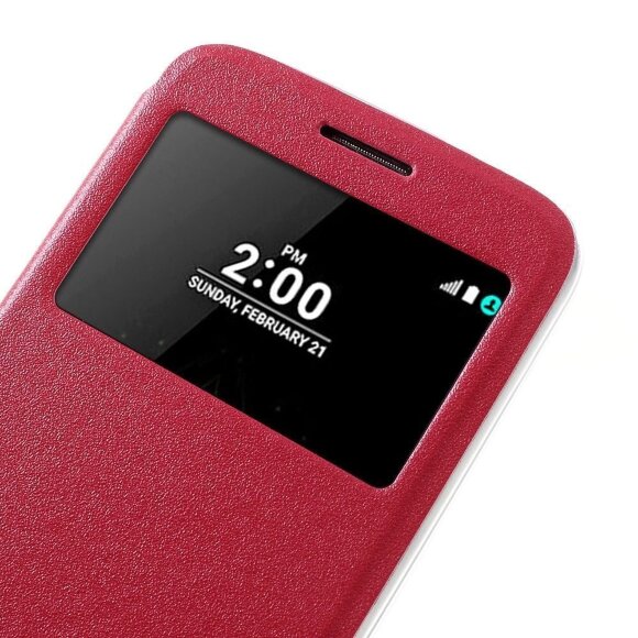 Чехол с окном для LG G5 / LG G5 se (красный) Чехол с окном для LG G5 / LG G5 se (красный)