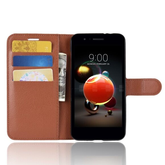 Чехол с визитницей для LG K8 (2018) / K9 (коричневый)