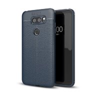 Чехол-накладка Litchi Grain для LG V30s (темно-синий)