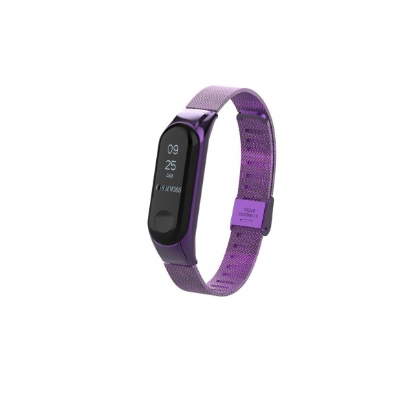 Сетчатый браслет с застежкой для Xiaomi Mi Band 3 (фиолетовый)