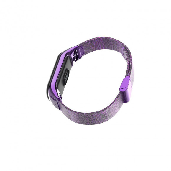 Сетчатый браслет с застежкой для Xiaomi Mi Band 3 (фиолетовый)