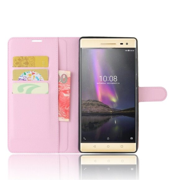 Чехол с визитницей для Lenovo Phab 2 Pro (розовый)