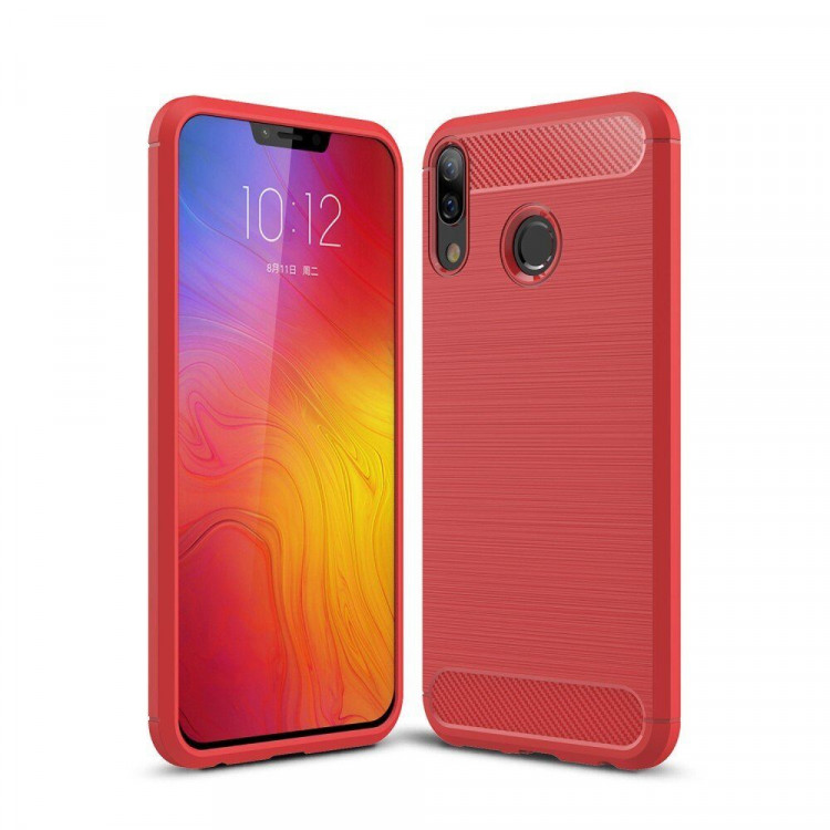 Чехол-накладка Carbon Fibre для Lenovo Z5 (красный)