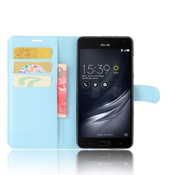 Чехол с визитницей для ASUS Zenfone AR ZS571KL (голубой) Чехол с визитницей для ASUS Zenfone AR ZS571KL (голубой)