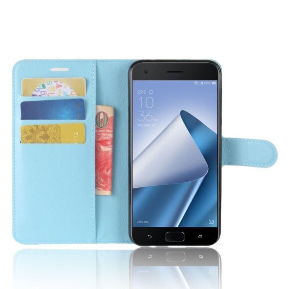 Чехол с визитницей для Asus ZenFone 4 Pro ZS551KL (голубой) Чехол с визитницей для Asus ZenFone 4 Pro ZS551KL (голубой)