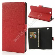Горизонтальный чехол с визитницей для Sony Xperia Z Ultra (красный)