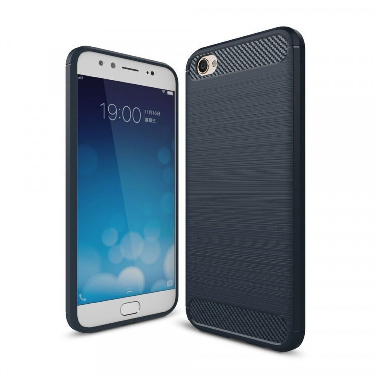 Чехол-накладка Carbon Fibre для Vivo X9 (темно-синий)