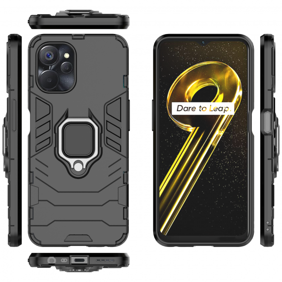 Чехол Armor Ring Holder для Realme 9i, OPPO A36, OPPO A76 (черный) Чехол Armor Ring Holder для Realme 9i, OPPO A36, OPPO A76 (черный)