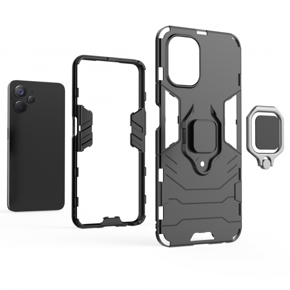 Чехол Armor Ring Holder для Realme 9i, OPPO A36, OPPO A76 (черный) Чехол Armor Ring Holder для Realme 9i, OPPO A36, OPPO A76 (черный)