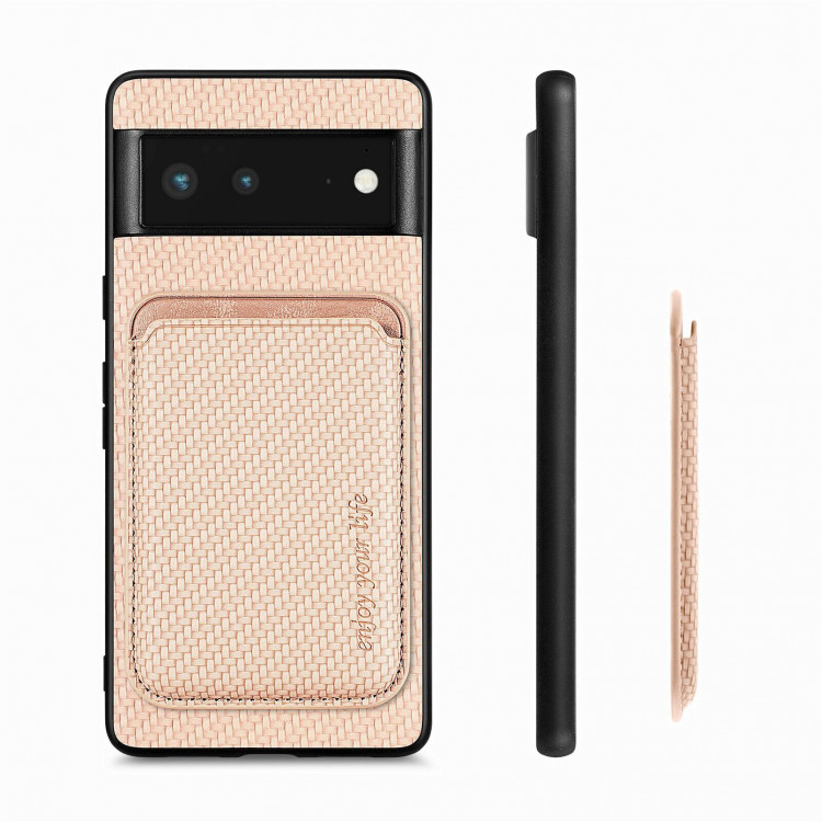 Чехол с магнитным держателем карт для Google Pixel 6a (бежевый)