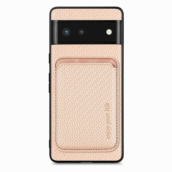 Чехол с магнитным держателем карт для Google Pixel 6a (бежевый) Чехол с магнитным держателем карт для Google Pixel 6a (бежевый)