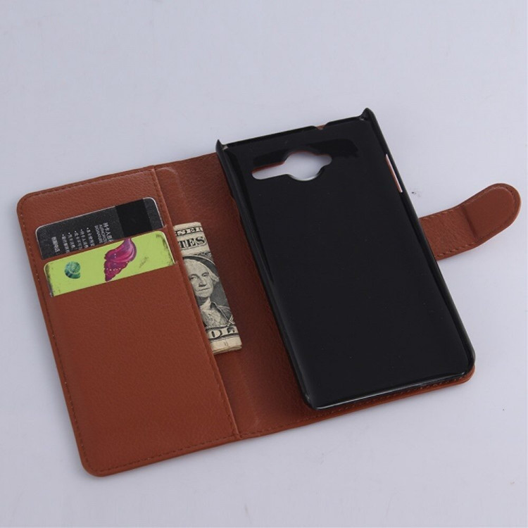 Чехол с визитницей для ZTE Blade L3 (коричневый)