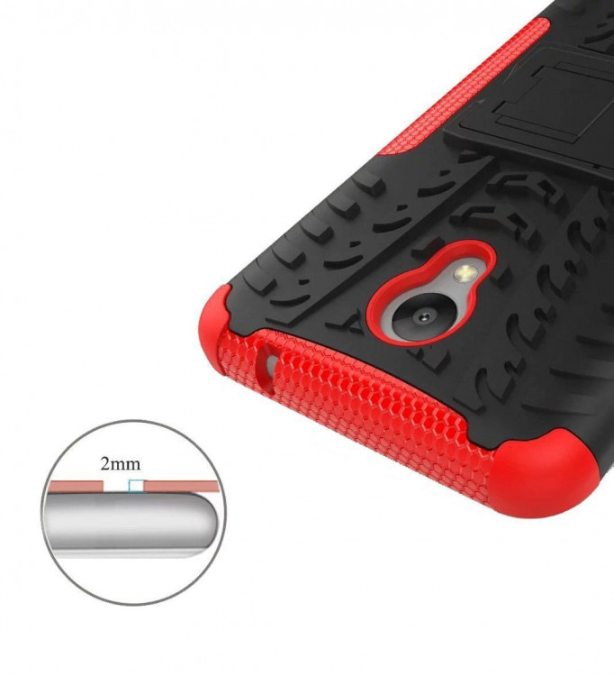 Чехол Hybrid Armor для Meizu M5 Note (черный + красный)