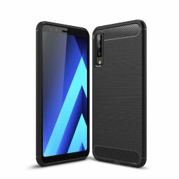 Чехол-накладка Carbon Fibre для Samsung Galaxy A7 (2018) (черный)