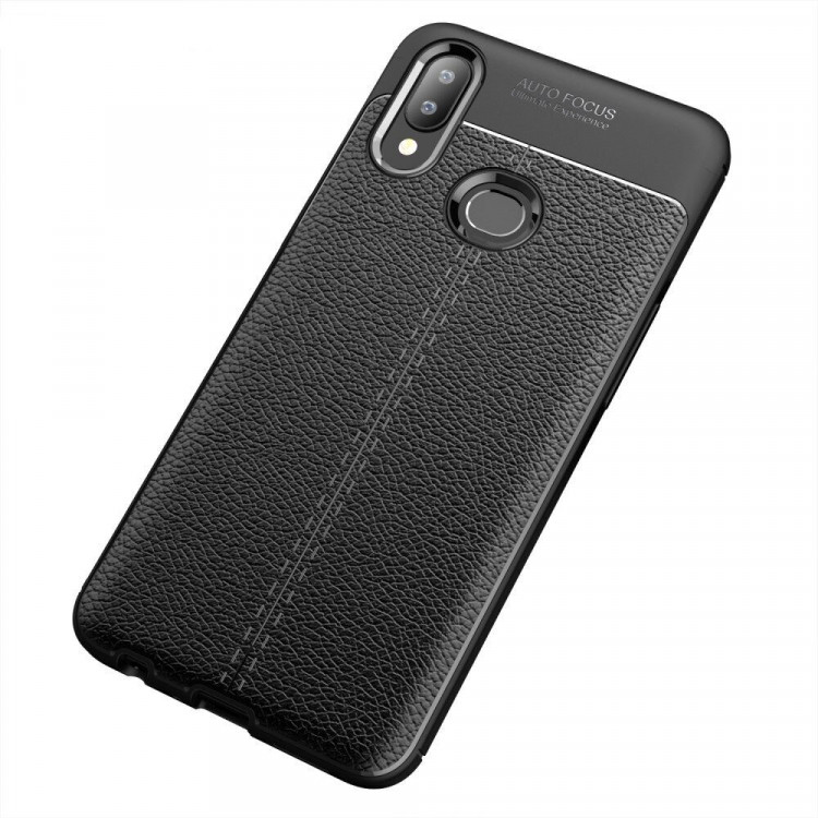 Чехол-накладка Litchi Grain для Samsung Galaxy A10s (черный)